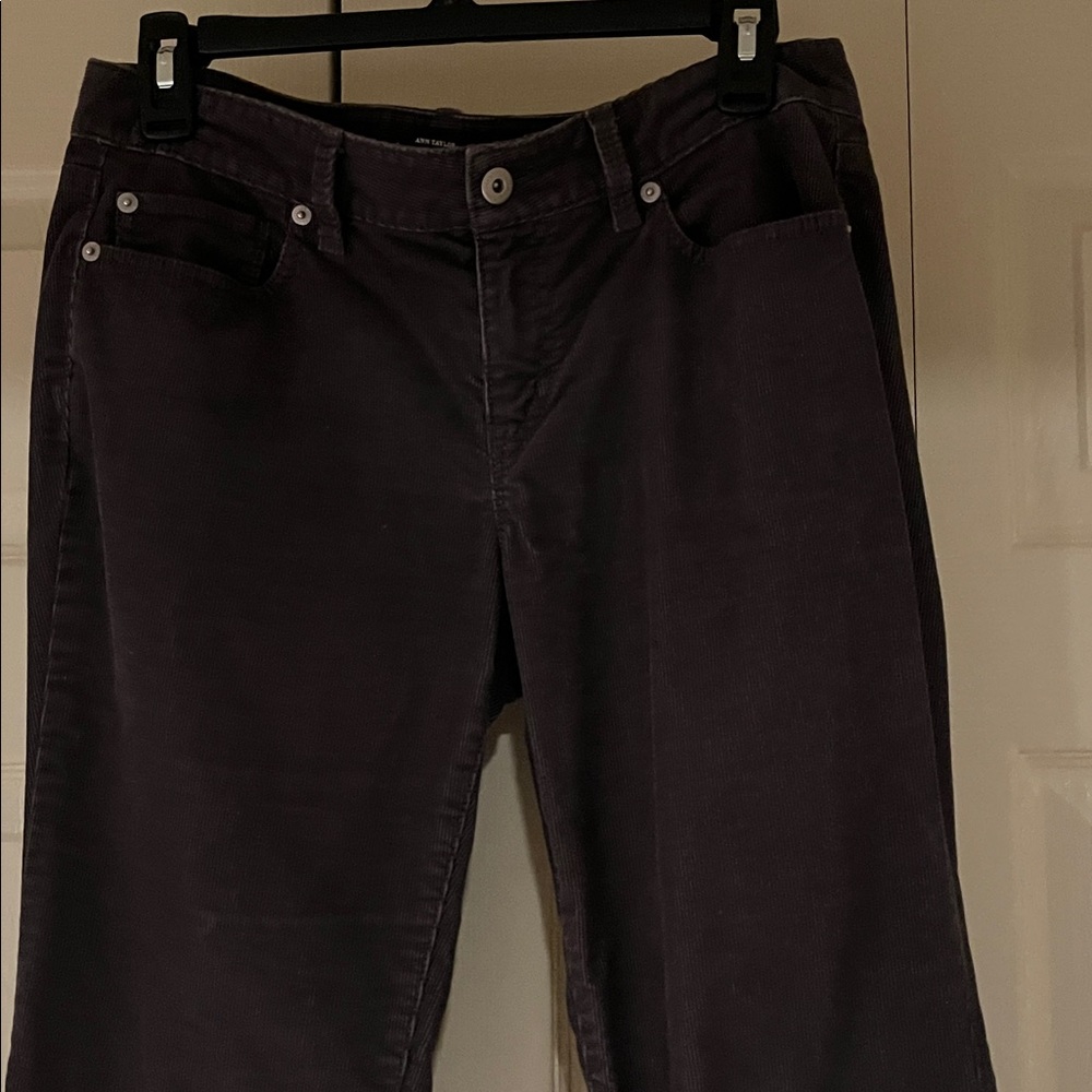 Ann Taylor Loft Petite Dark Gray Corduroy Pants